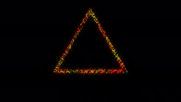 glowing red stripes triangular shape, on a black background