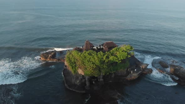 Beautiful aerial view from behind a Temple on Bali Indonesia