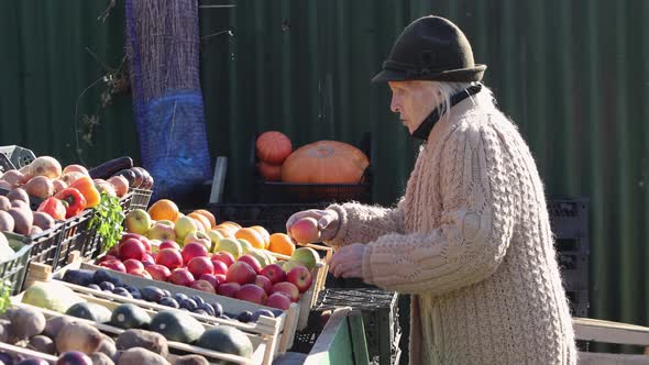 Apples on the Market Stall.