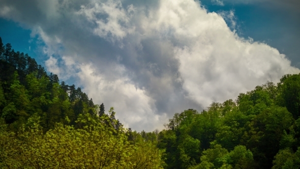 Clouds Moving Through The Caucasian Mountains