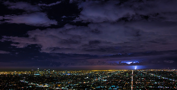 Los Angeles and Lightning Bolts Wide Night