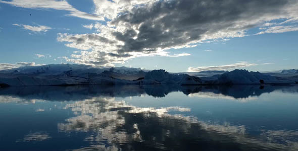 Aerial Shot of Iceberg in Glacier lake in Iceland