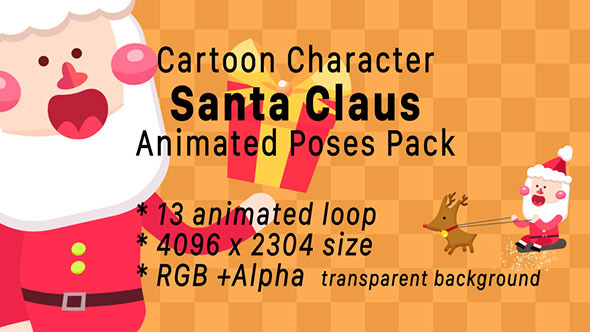 Cartoon Santa Claus Character Poses Animation Pack