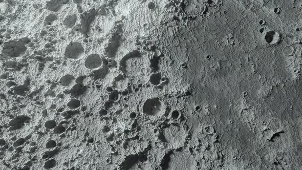 Textured Surface of the Moon Close-up in Motion
