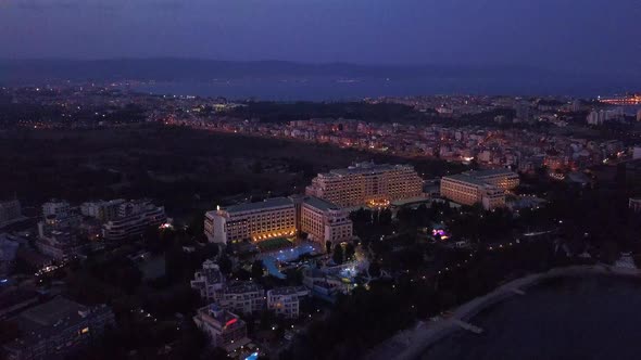 Aerial drone shoot above the city