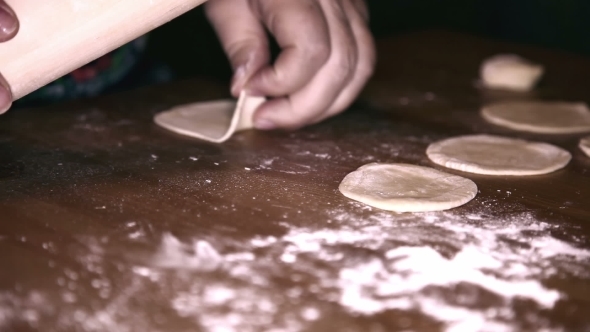 Preparing Dough To Make a Varenik