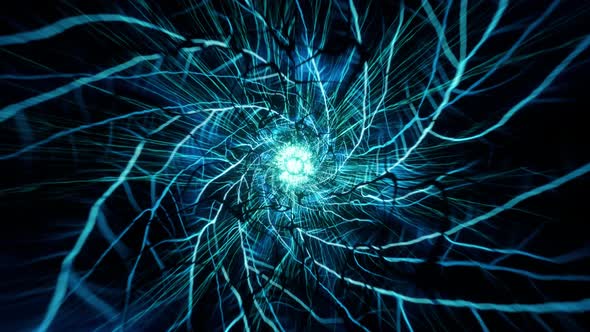 Abstract Cyber Neurons Tunnel Effect 4K 01