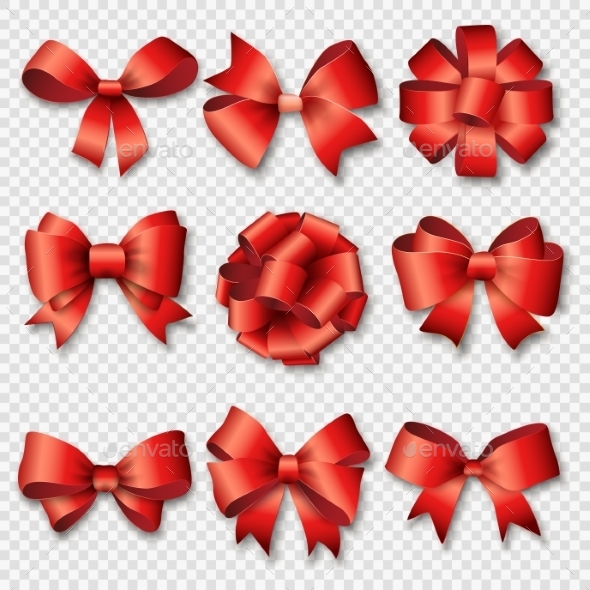 Ribbons Set For Christmas Or Birthday Gifts