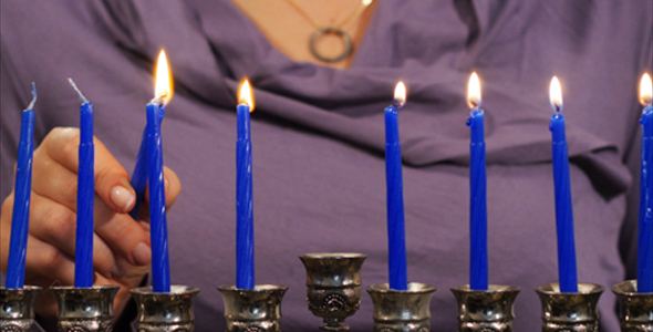 Lighting Hanukkah Candles