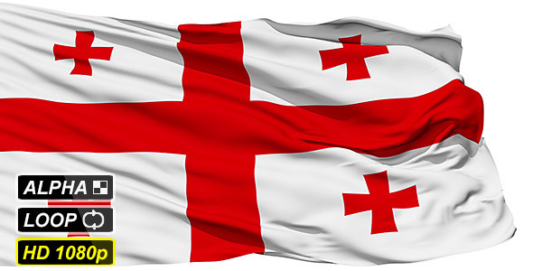 Isolated Waving National Flag Of Georgia