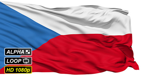 Isolated Waving National Flag Of Czech