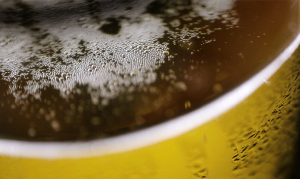 Beer Bubbles Shot from Above