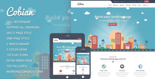 Cobian flat bootstrap landing page