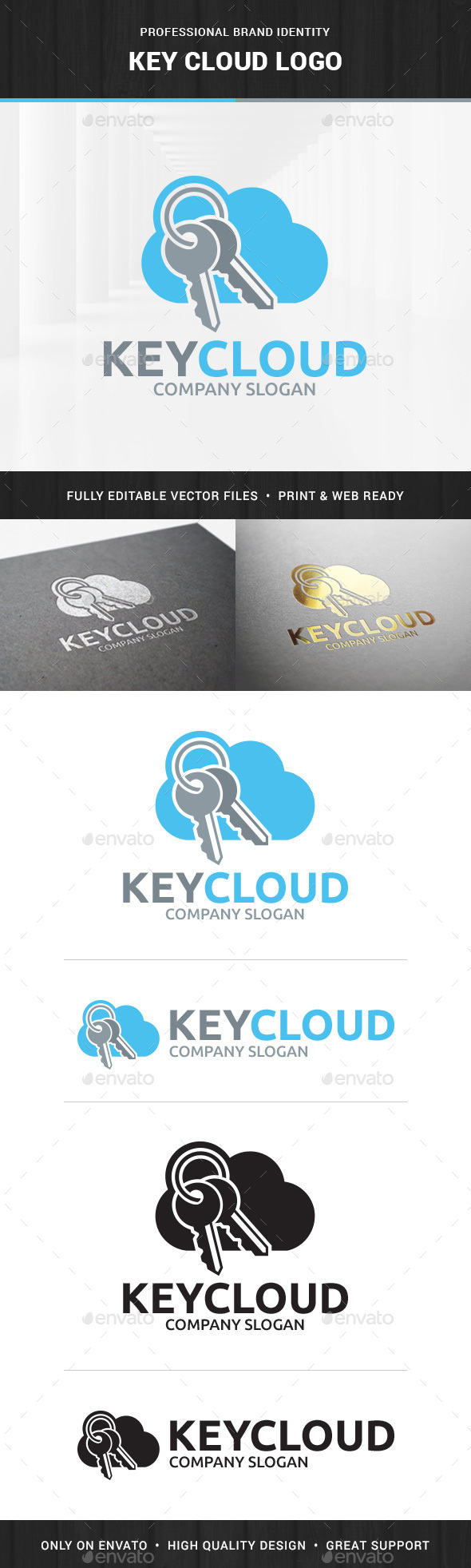 Key Cloud Logo Template