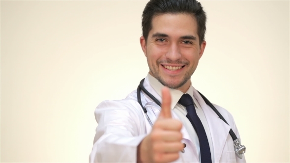 Successful Doctor Showing Thumbs Up alt