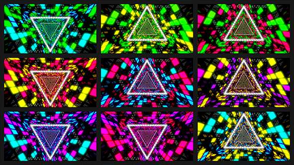 Colorful Triangular Tunnels VJ Loops Pack III