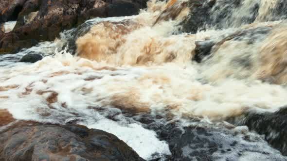 Ahinkoski Waterfall Near Ruskeala Marble Canyon