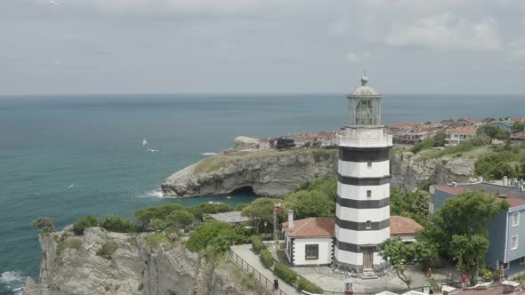 Sea And Lighthouse Aerial View