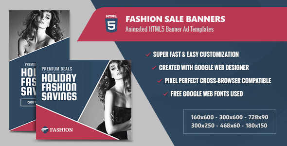 Fashion Sale Banners - HTML5 Animated GWD