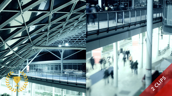 People Walking in Futuristic Architecture