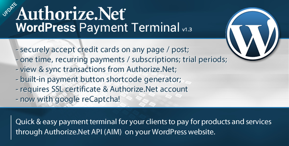 Wordpress Terminal płatności Authorize.Net