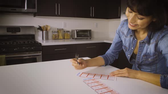 Woman Playing The Lottery