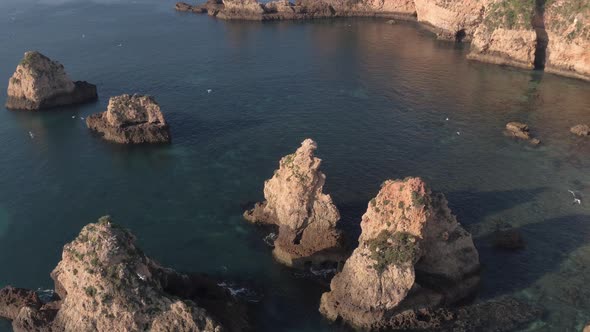 Aerial view of rocky shore in Lagos