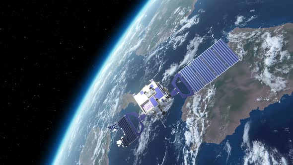 Broken Satellite Falling To Earth alt