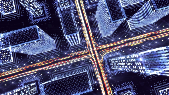 Digital Night City - Motion Graphics