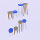 Low Poly Stool Pack - 3DOcean Item for Sale