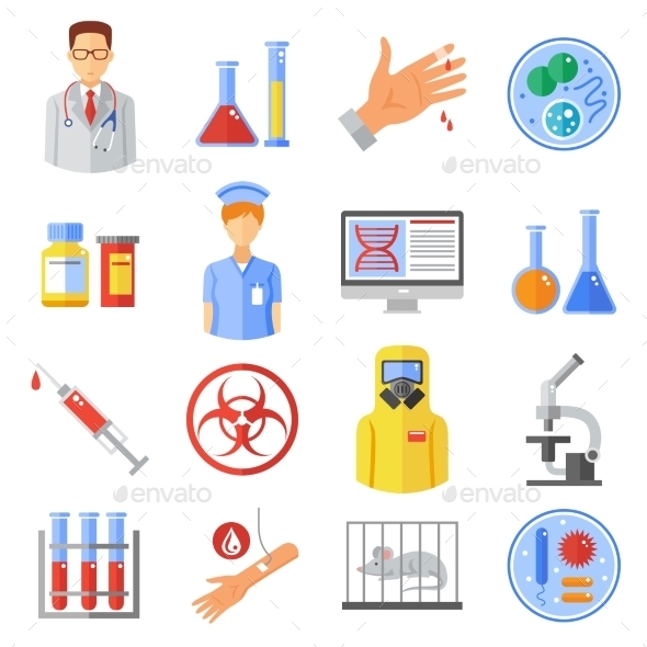 Microbiology Icons Set