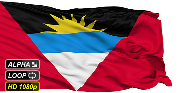 Isolated National Flag Of Antigua and Barbuda