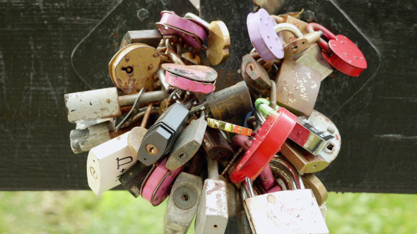 A lot of Padlocks on the Bridge