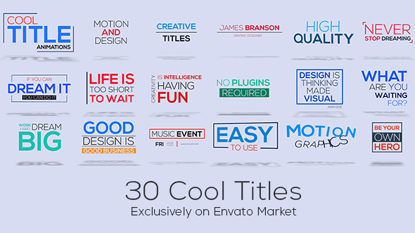 30 Cool Titles alt