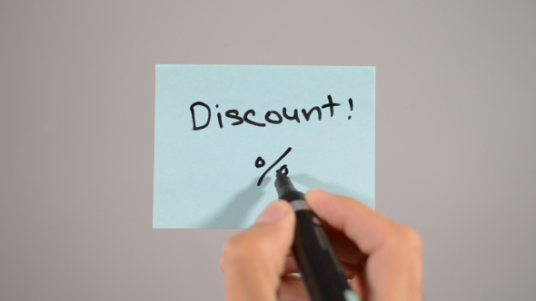 Discount , Percentage Sign on Sticky Note (2 in 1)