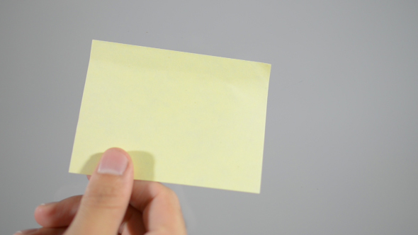 Man Putting Blank Sticky Notes on Wall (4  in 1)