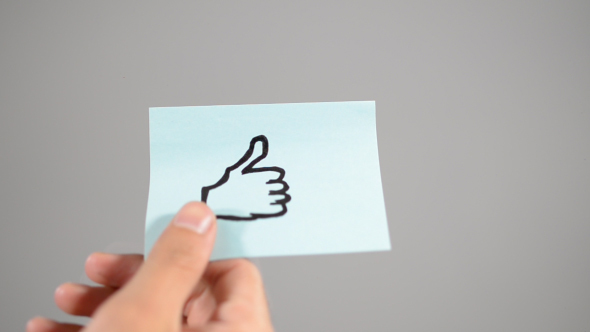 Like, Thumbs up on Sticky Note ( 2 in 1)