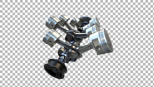 Engine Pistons V8 animation