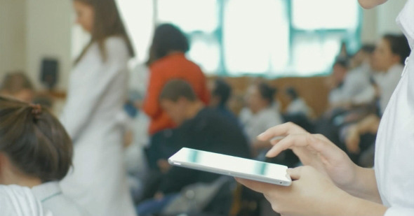 Tablet PC In Hands Of Medical Student alt