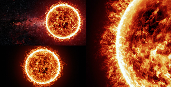Sun Surface with Solar Flares