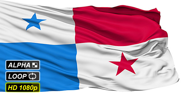 Isolated Waving National Flag Of Panama