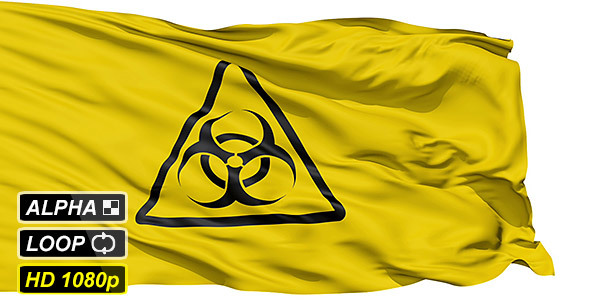 Yellow Biohazard Symbol Wavy Fabric alt