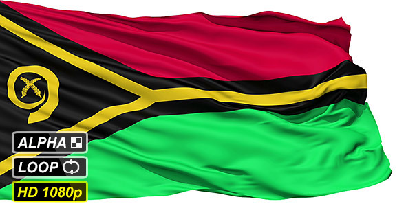 Isolated Waving National Flag Of Vanuatu