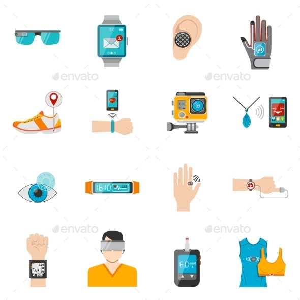 Wearable Technology Icons Set