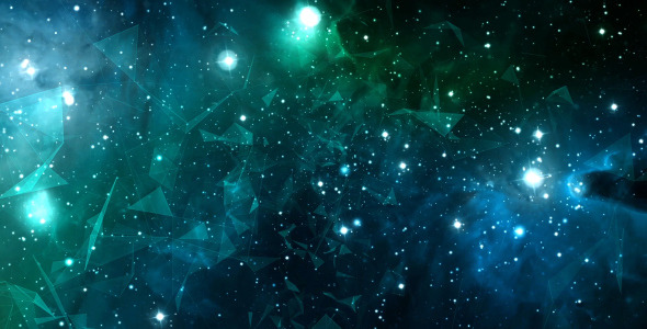 Space Nebulae Flight Background with Plexus