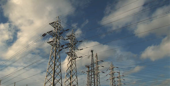 Electrical Towers with Clouds