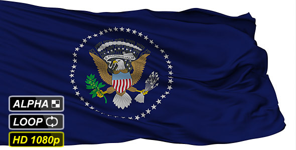 Isolated Us President Seal Flag 