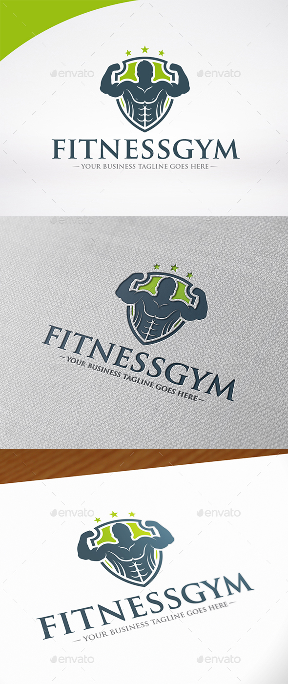 Fitness Gym Shield Logo