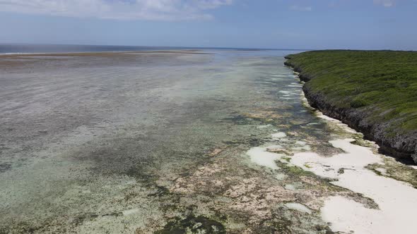 Zanzibar Tanzania  Aerial View of the Ocean Near the Shore of the Island Slow Motion