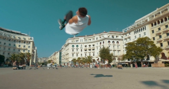 Acrobatic Performance In The Street